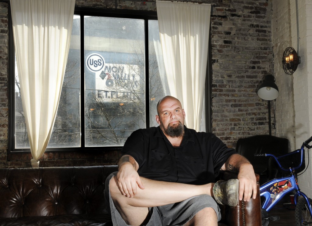 Looking more like a biker, John Fetterman is the mayor of Braddock who lives in a former car delearship building where the US Steel company can be seen  through his window.  John Rennison The Hamilton Spectator